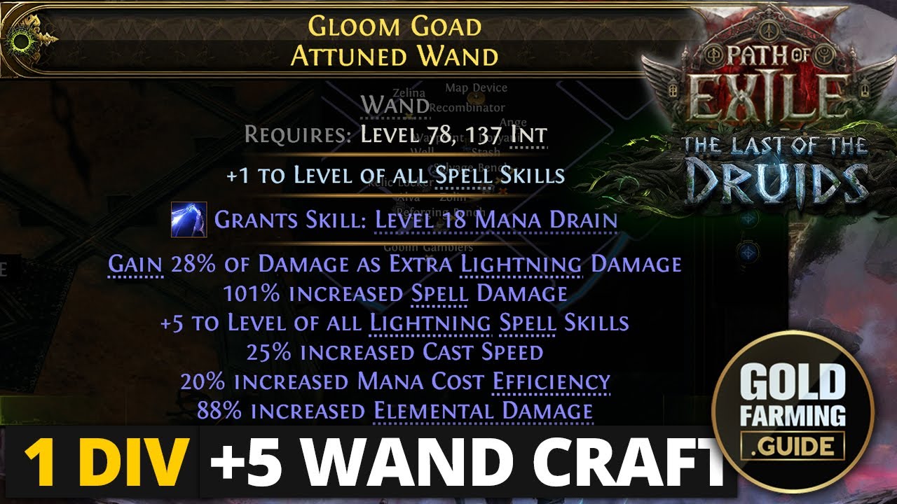 1 Divine Caster Wand Crafting Guide: +5 Skill Levels, Cast Speed & High Elemental Damage PoE II