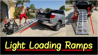 ✅How to Load a Heavy Pressure Washer On Truck Bed with Light Weight Aluminum Loading Straight Ramps
