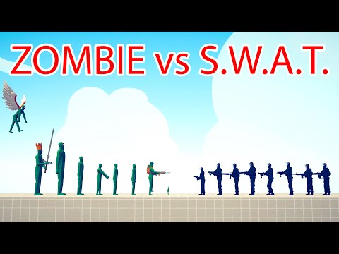 ZOMBIE Team vs SWAT Team - Totally Accurate Battle Simulator TABS