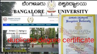 how to get duplicate degree certificate #Bangalore University apply for online #eduction #easy