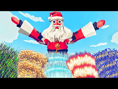 GIANT SANTA vs 4x EVERY GOD - Totally Accurate Battle Simulator TABS