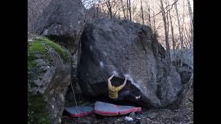 Video thumbnail of Bridge over troubled water, 7c+. Chironico