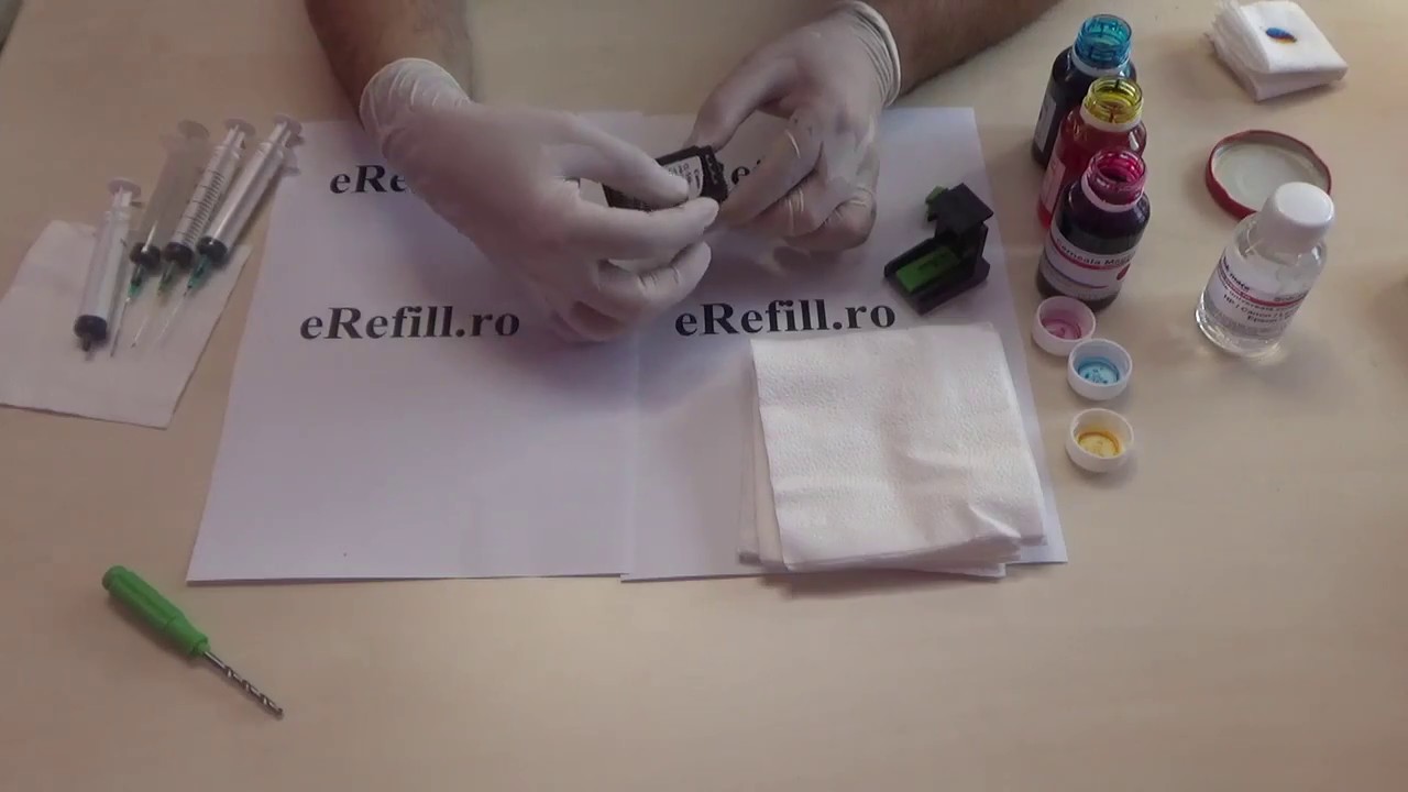 Tutorial reumplere refill cartus Canon Color CL-546 CL546 MG2450 MG2550
