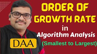04-Growth Rates in Algorithms | Order from Smallest to Largest | DAA Performance Analysis | DAA