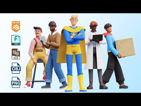 3D cartoon low poly humans - Male version