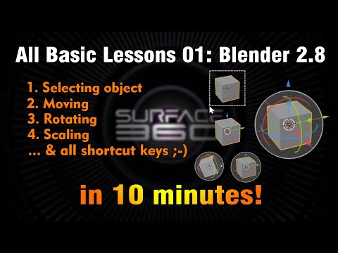 01 Basic Lesson   Moving, rotating, scaling BLENDER 2 8