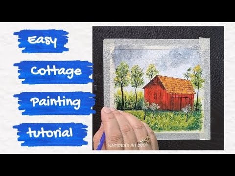 Painting The Basic Cottage In Acrylics || Easy Cottage Painting Tutorial