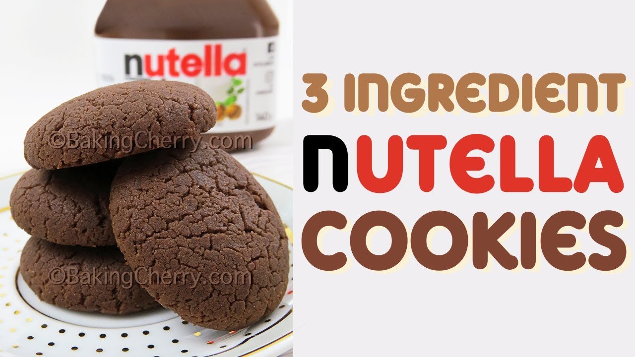 3 INGREDIENT NUTELLA COOKIES | Easy Recipe | Baking Cherry