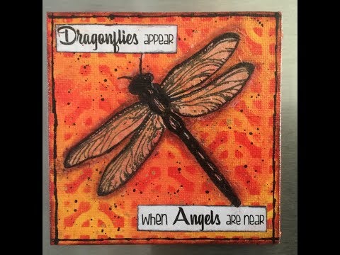 Mixed Media Tutorial for Beginners - Dragonflies Appear
