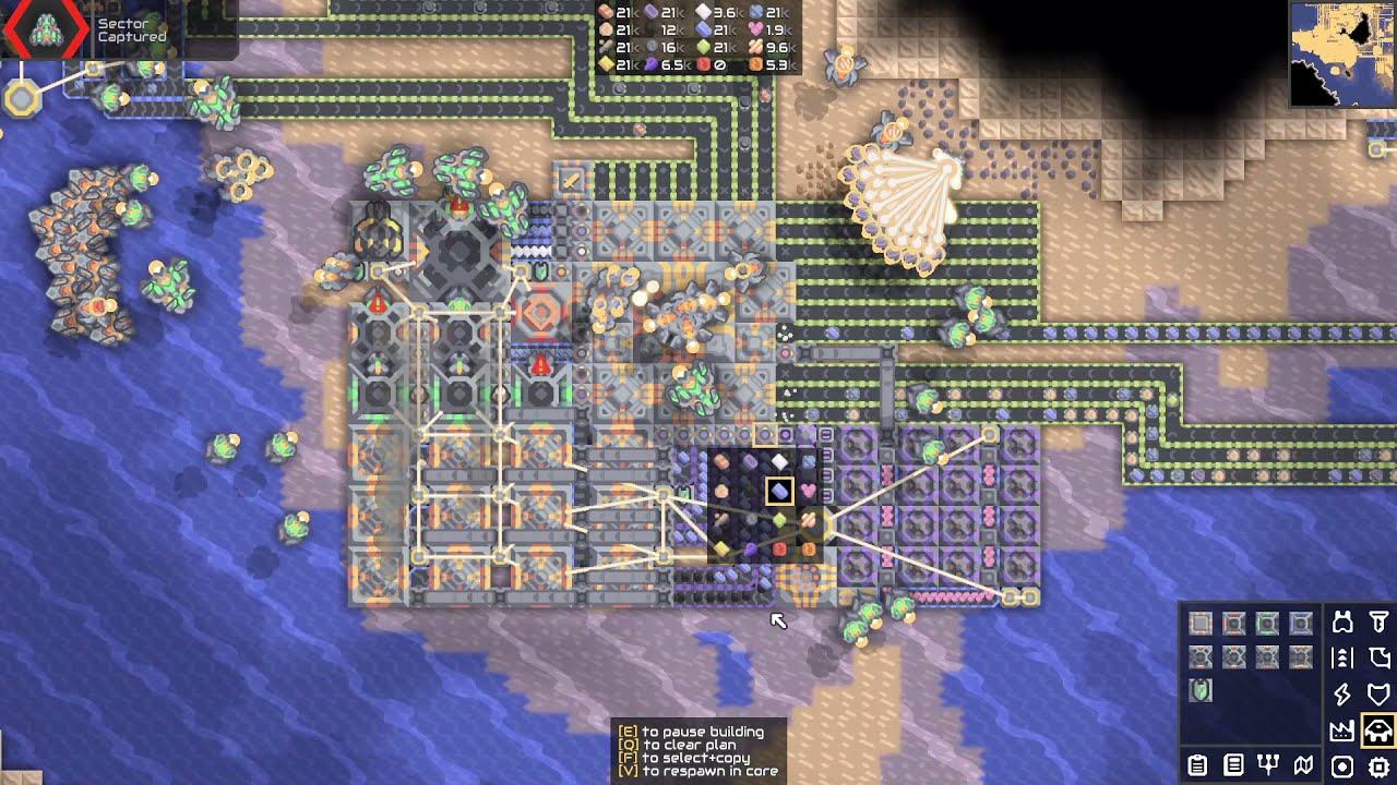 My Mindustry launch pad recourse base (Schematics in description)
