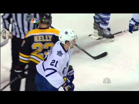 Chris Kelly elbow on James van Riemsdyk May 13 2013 Toronto Maple Leafs vs Boston Bruins NHL Hockey