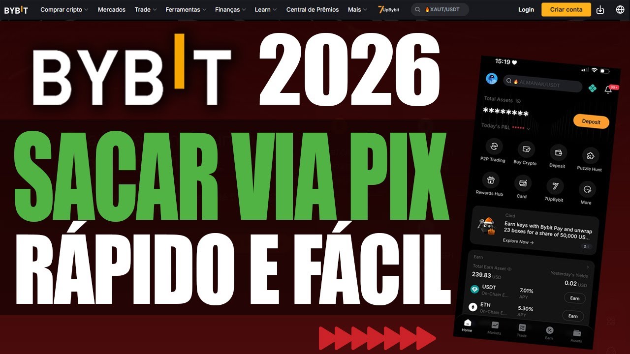 BYBIT CELULAR - COMO SACAR REAIS VIA PIX RÁPIDO E FÁCIL (PASSO A PASSO)