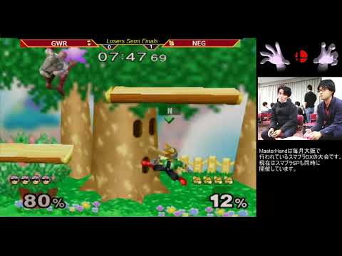 MasterHand 54 SSBM -Losers Semi Finals- GWR(C.Falcon) vs. NEG(Fox)