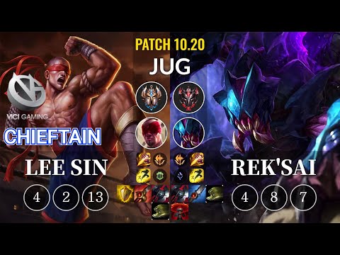 VG Chieftain Lee Sin vs Rek'Sai Jungle - KR Patch 10.20