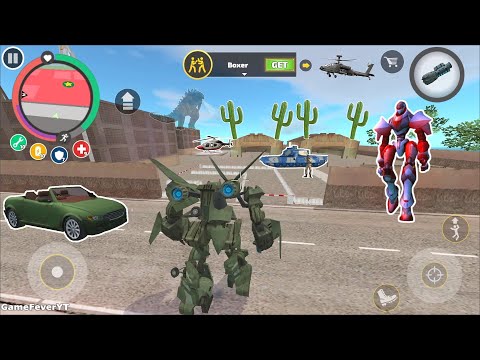 Rope Hero: Vice Town (Transformer Airplane Fight Army Tank) Robot in Base Camp - Android Gameplay HD