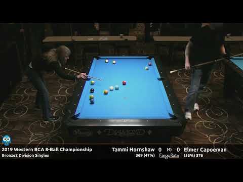 Tammi Hornshaw vs Elmer Capoeman - Bronze 2 Singles - 2019 Western BCA 8-Ball Championship
