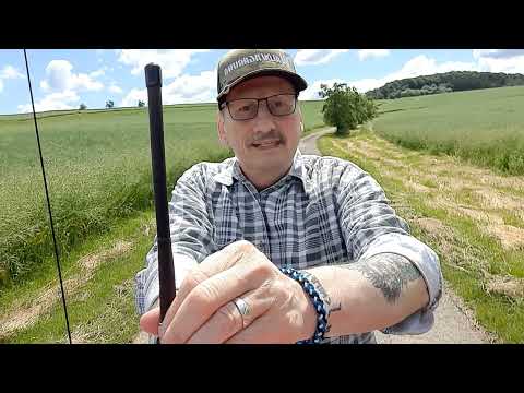 Antennentest an der President Randy-3. Mitgelieferte Antenne gegen HYFLEX!