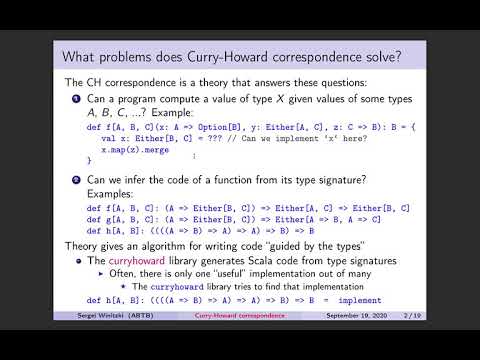 Explaining the Curry-Howard correspondence for practical programmers. With code examples in Scala