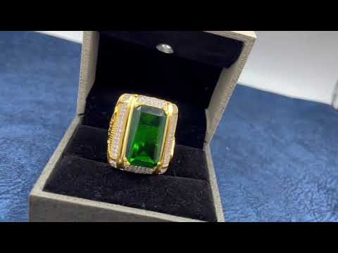 Radhe imitation men's a-459 gold forming green diamond men r...