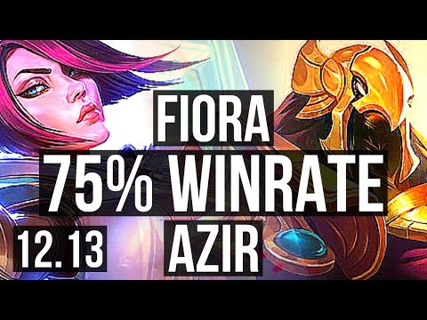 FIORA vs AZIR (TOP) | 75% winrate, 2/0/3 | KR Master | 12.13