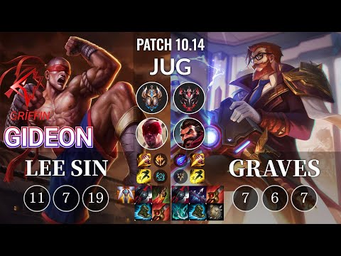 GRF GIDEON Lee Sin vs Graves Jungle - KR Patch 10.14