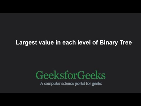 Largest Value In Each Level Binarytree Python Geeksforgeeks