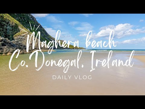 Donegal Ireland Travel Guide: Maghera Beach and Assaranca Waterfall. Wild Atlantic Way.