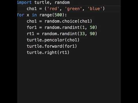 Python Program To Draw Random Coloured Lines Using The Turtle Library