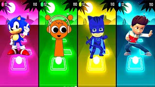 Sonic Prime 🆚 Sprunki 🆚 Pj Mask 🆚 Paw Patrol in Tiles Hop EDM Rush🎶