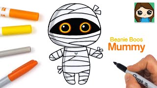 How to Draw a Mummy Easy | Beanie Boos Halloween