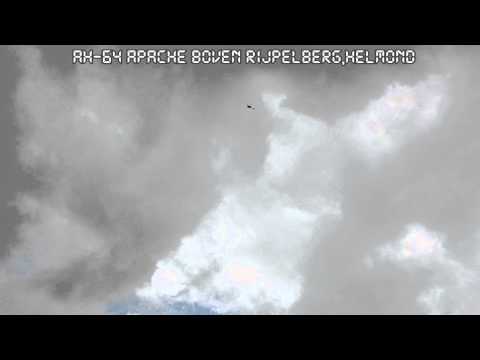 AH-64 Apache helikopter boven de Rijpelberg Helmond