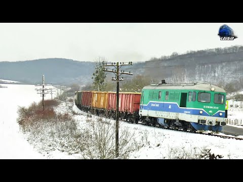 Fluieroasa 60-0003-3 Whistle Loko & Marfar UTZ Freight Train in Zăpadă/Snow in Cuceu 15 January 2021