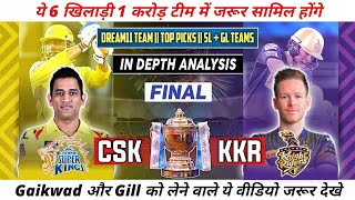 CSK vs KOL Dream11, CSK vs KOL Dream11 Team, CSK vs KKR Dream11 Prediction, CSK vs KKR , IPL  FINAL
