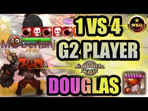 G2 PLAYER SURVIVE WITH DOUGLAS 1 VS 4 - Summoners War