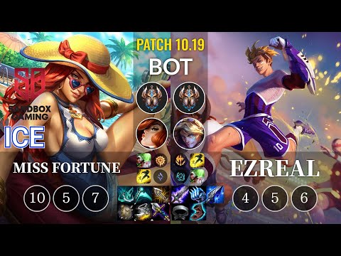SB Ice Miss Fortune vs Ezreal Bot - KR Patch 10.19