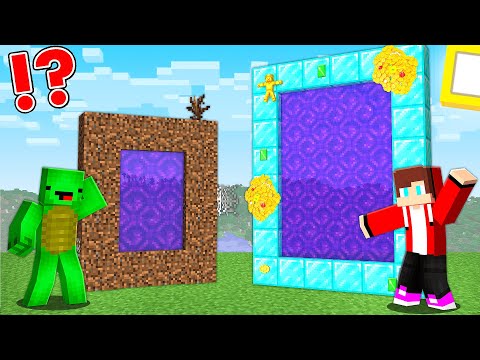 JJ And Mikey POOR Vs RICH PORTALS Challenge In Minecraft - Maizen