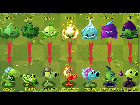 PvZ 2 Challenge - All Mint Plants & Every Peashooter Vs Gladiator Gargantuar