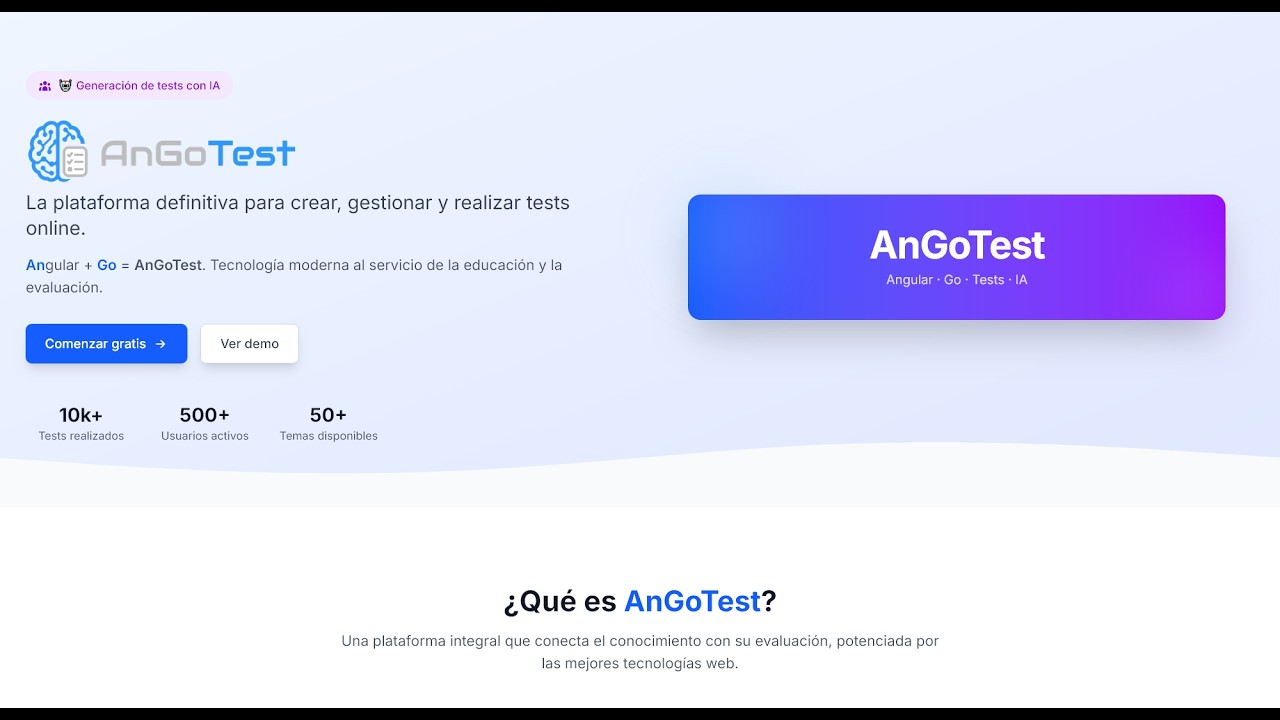 Demo de AnGoTest - Experiencia de Usuario