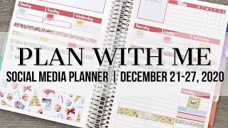 Plan with Me | Social Media Planner | Plum Paper | December 21-27, 2020