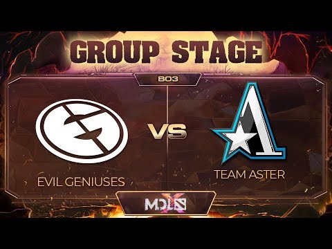 Evil Geniuses vs Aster Game 1 - MDL Chengdu Major: Group Stage