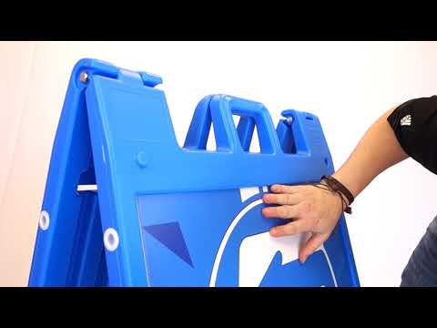 Lift and Drop Coroplast A-frame sandwich board style sign frame (instructional video).