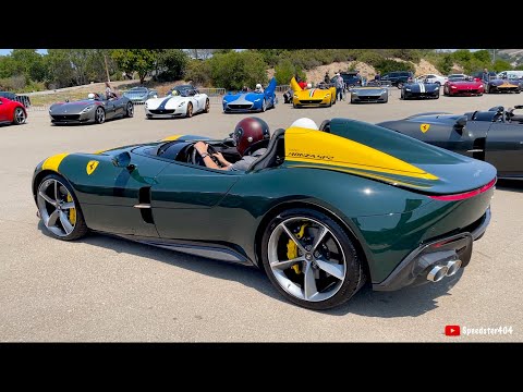 INSANE! 34 Ferrari Monza SP1 & SP2 Revs & Driving On the Race Track