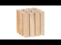 Support naturel carré en bois tourné Marron - Bois manufacturé - 20 x 20 x 20 cm