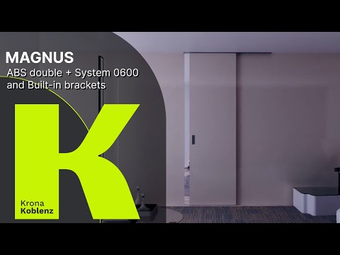 Комплект KOBLENZ для двух раздвижных дверей до 80 кг с плавным открыванием/закрыванием, от 660 мм, трек 3 м (570/20/ABS) - 1