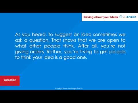 925 English Lesson 9   How to Talk about your Ideas in English   Business English Conversation
