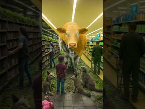 Supermarket Encounter with a Glowing Cow #love #funny #viral #shorts