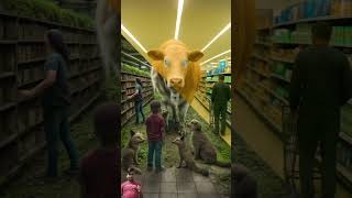 Supermarket Encounter with a Glowing Cow #love #funny #viral #shorts