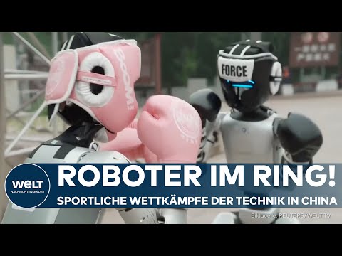 Video Thumbnail: ROBOTER WETTKÄMPFE: Joggen auf der Mauer, Kämpfen im Ring – Humanoide Roboter zeigen, was geht