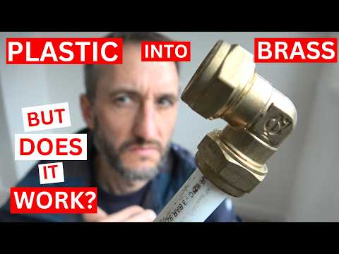 Does plastic pipe into a compression fitting REALLY work? Push fit pipe into brass plumbing how to!