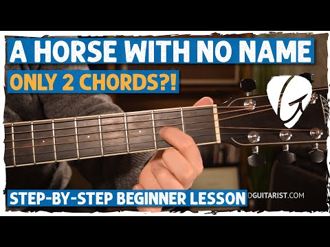 "Horse With No Name" Easy 2-Chord Song | Learn Your First Song on Acoustic Guitar in 6 Easy Steps